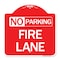 Signmission Designer Series Delaware No Parking Fire Lane, Red & White Aluminum Sign, 18" x 18", RW-1818-24195 A-DES-RW-1818-24195 - alternate 1